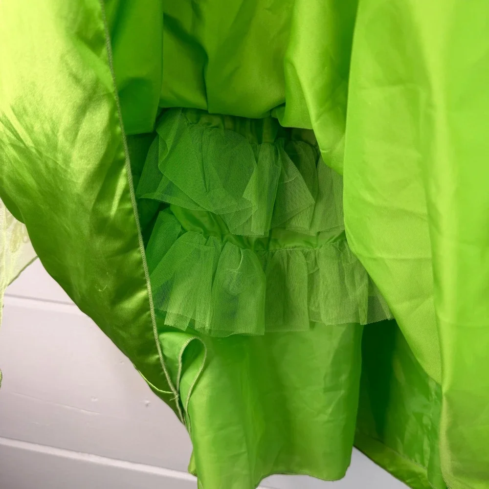 DISNEY‎ Tinker Bell Costume Size 7/8 Green Fairy Dress Tule